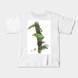 RED-EYED TREE FROG - watercolor painting Kids T-Shirt